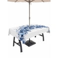 thumbnail image 1 of Blue Blooms Floral Outdoor Tablecloth - 52x70 Inch Rectangle Dining Table Cover, Farmhouse Spring Flowers Botanical Waterproof Outdoor Table Cloth with Umbrella Hole & Zipper for Picnic/Patio/Party, 1 of 7