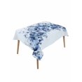 thumbnail image 1 of Blue Blooms Floral Rectangle Tablecloth, Spring Flowers Botanical Blue Ombre Waterproof & StainResistant Tablecloth, Washable Oil-proof Table Cover for Dining/Party/Wedding/Camping/Buffet 52x70 In, 1 of 9