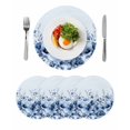 thumbnail image 1 of Blue Blooms Floral Round 15 Inch Placemats Set of 4, Spring Flowers Botanical Blue Ombre HeatResistant Non Slip Place Mats for Dining Table, Wipeable Braided Kitchen Table Mats for Housewarming, 1 of 9