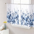 thumbnail image 1 of Blue Blooms Floral Sheer Curtains 45 Inch Length 2 Panels Set Window Treatments, Farmhouse Spring Flowers Botanical Rod Pocket Semi Curtains for Living Room/Bedroom/Kitchen Décor, 104"W x 45"L, 1 of 7