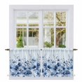 thumbnail image 1 of Blue Blooms Floral Tier Curtains 24 Inch Length, Spring Flowers Botanical Blue Ombre Cafe Short Curtains for Bathroom Over Sink, Small Kitchen Curtain Light Filtering Drapes 2 Panels 27.5"Wx24"L, 1 of 8