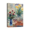 thumbnail image 1 of Blue Blossom Brilliance 12x16inch Modern Floral Daisy Art, Ideal for Bathroom Decor, Framed Canvas Print for Bedroom, 1 of 7