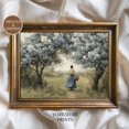 Blue Blossom Landscape Poster, Cottagecore, Vintage Countryside for ...