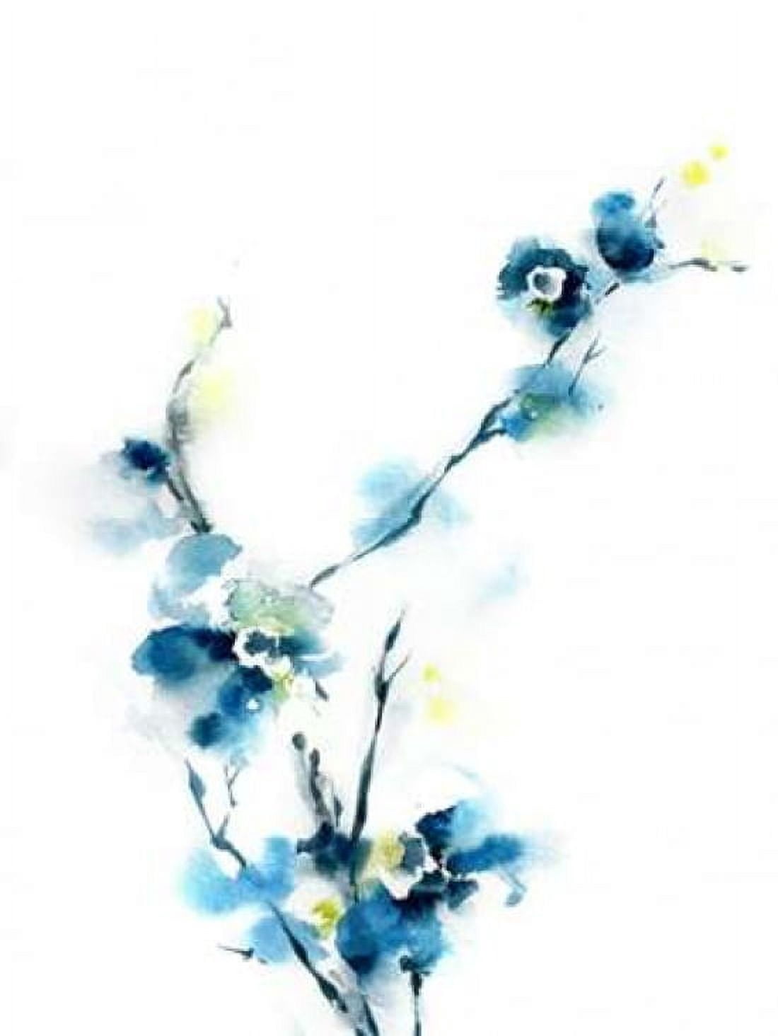 Blue Blossoms Canvas Art - CanotStop (18 x 24)