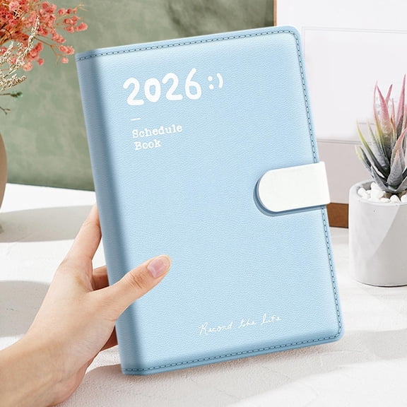 Blue Blue 2026 Planner Notebook With Magnetic Closure, A5 Size For Student And Daily Planning