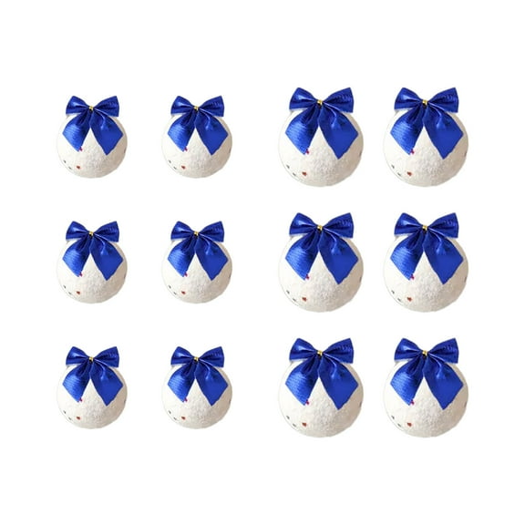 Blue Blue Christmas Ball Ornaments With Snowflake Pendants For Tree Decoration 12-Piece Set