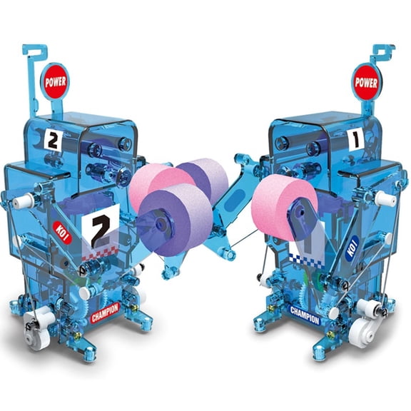 Blue Blue Diy Rc Fighting Robot Kit Educational Building Toy With Remote Control For Interactive Punching Play