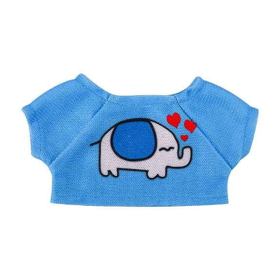 Blue Blue Doll T-Shirt Soft Fabric Clothing, Outfit For 11-Inch Dolls, Stretch Material For Easy Dressing