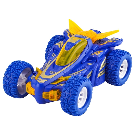 Blue Blue Double Sided Inertial Tumbling Car Stunt Toy Light Up Led Flipping Vehicle For Boys 3+