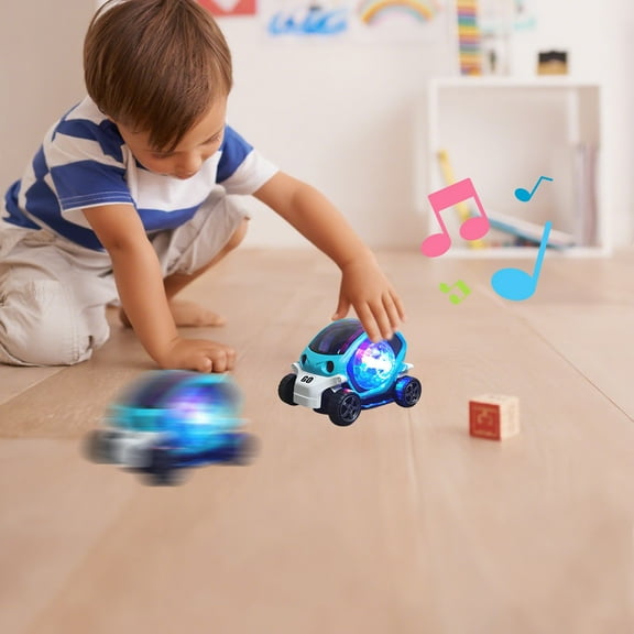 Blue Blue Electric Toy Car With Flashing Lights And Music For Children Smart Cartoon Design