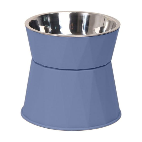Blue Blue Elevated Pet Dish Anti-Slip Base Angled Design For Comfortable Eating Stain Resistant Plastic Cat Dog Food Water Bowl #X937D