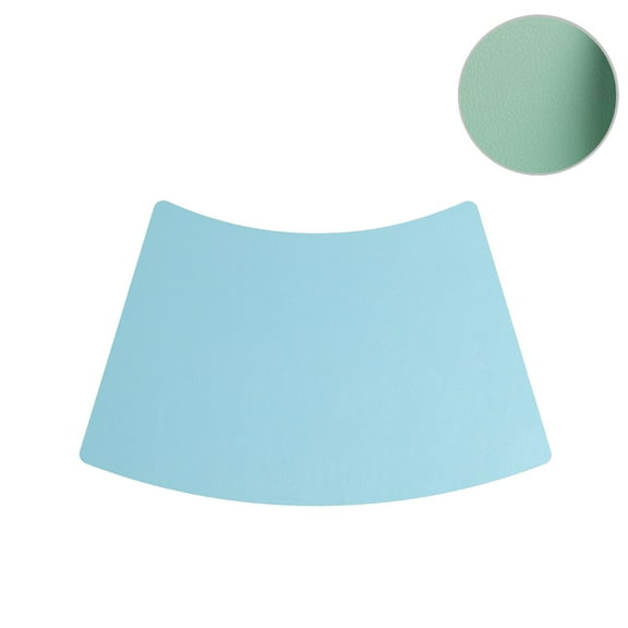 Blue Blue Fan Shaped Leather Placemat Waterproof Heat Insulation Table Mat Round Table Cutlery Scalloped Edge Decorations Oilproof Easy To Clean