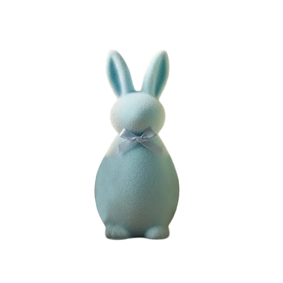 Blue Blue Foam Easter Bunny Rabbit Figurine For Desktop Shelf Ornament 5.91X2.76X2.76Inch