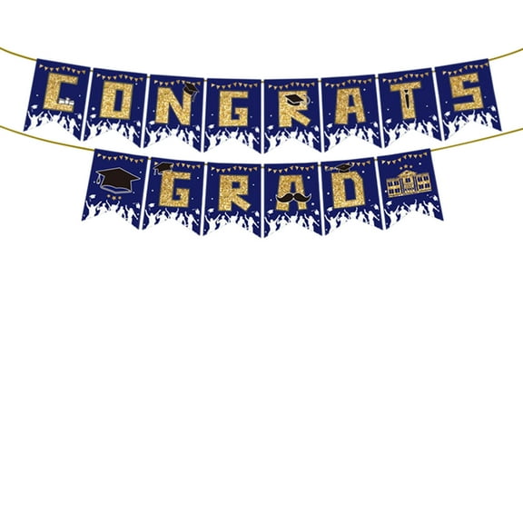 Blue Blue Graduation Themed Party Decorations Hanging Flags For High School College Celebration Party Supplies #2A1jp