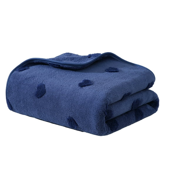 Blue Blue Heart Print Coral Fleece Bath Towel 70X140Cm Extra Absorbent Quick Dry Luxury Towel For Shower Pool Beach #2932Q