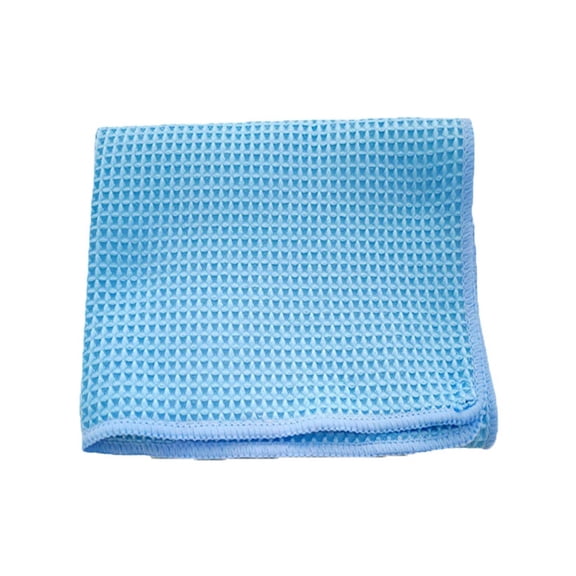 Blue Blue Microfiber Car Wash Towel Waffle Weave Absorbent Drying Glass Cleaning Cloth 16X16 Inch