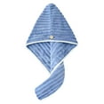 thumbnail image 1 of Blue Blue Microfiber Hair Drying Towel Thick Absorbent Button Closure Suitable For Curly Hair Quick Dry Cap For Bath And Travel, 1 of 7