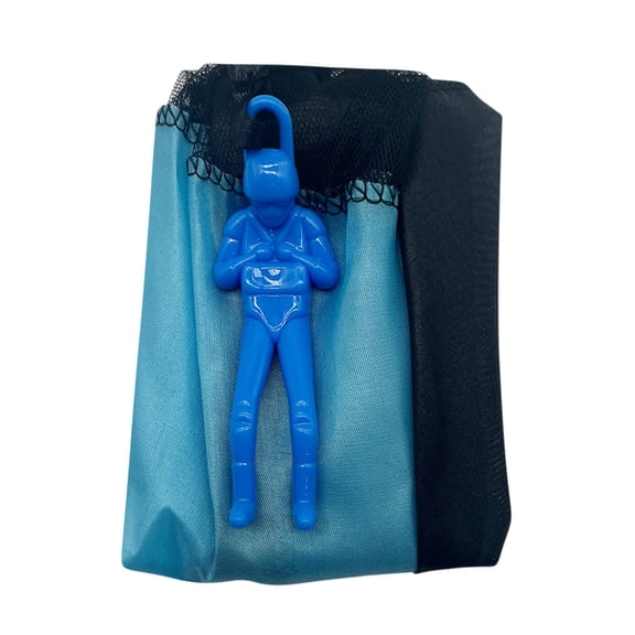Blue Blue Nylon Parachute Toy For Kids Throwing Flying Outdoor Fun Party Favor Army Man Style Soft Easy-Fly Toy