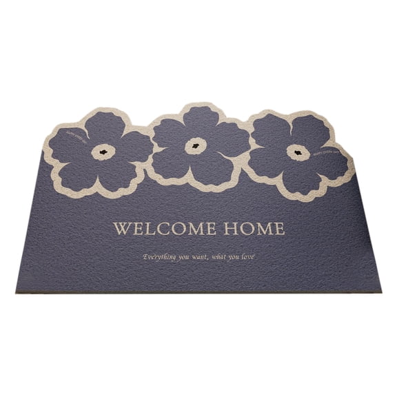 Blue Blue Silk Mat For Home Entryway Non-Slip Wear Resistant Customizable Mud Scraper Doormat Modern Home Decor