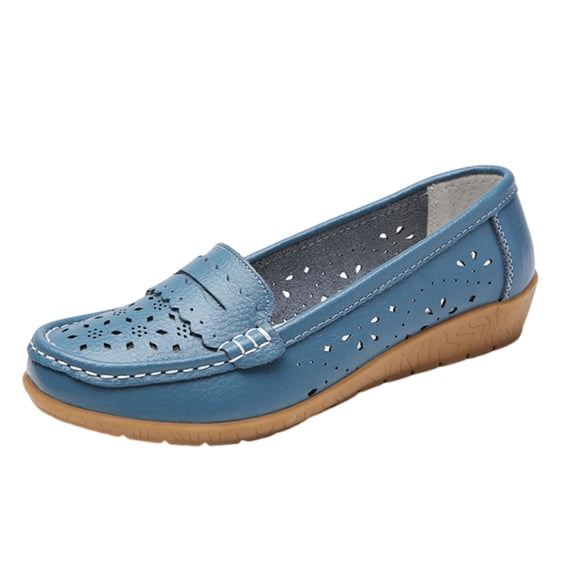 Blue Blue Slip On Walking Shoes For Women With Arch Support And Lightweight Build For Easy Mobility