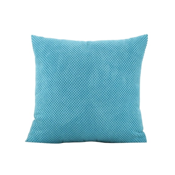 Blue Blue Sofa Pillow Flock Lumbar Cushion For Living Room Bed 40X40 Cm Soft Beans Velvet Cover With Insert Multi Use Comfort Support Decorative Throw