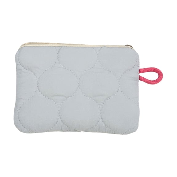 Blue Blue Striped Quilted Mini Wallet For Coins Lipstick And Small Accessories