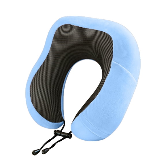 Blue Blue Suede Covered Memory Foam Neck Pillow For Travel And Office Use U Shaped Design Offers Comfort And Portability For On The Go Support
