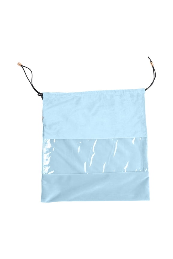 Blue Blue Transparent Storage Bag With Soft Velvet Interior Drawstring Top For Purse Shoes Underwear Cosmetics Travel Dust Proof Size 12.20X11.81 Inches
