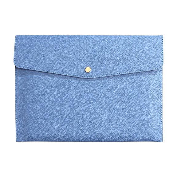 Blue Blue Waterproof Leather Document Folder With Removable Strap For File Storage Pouch Bag For Office School