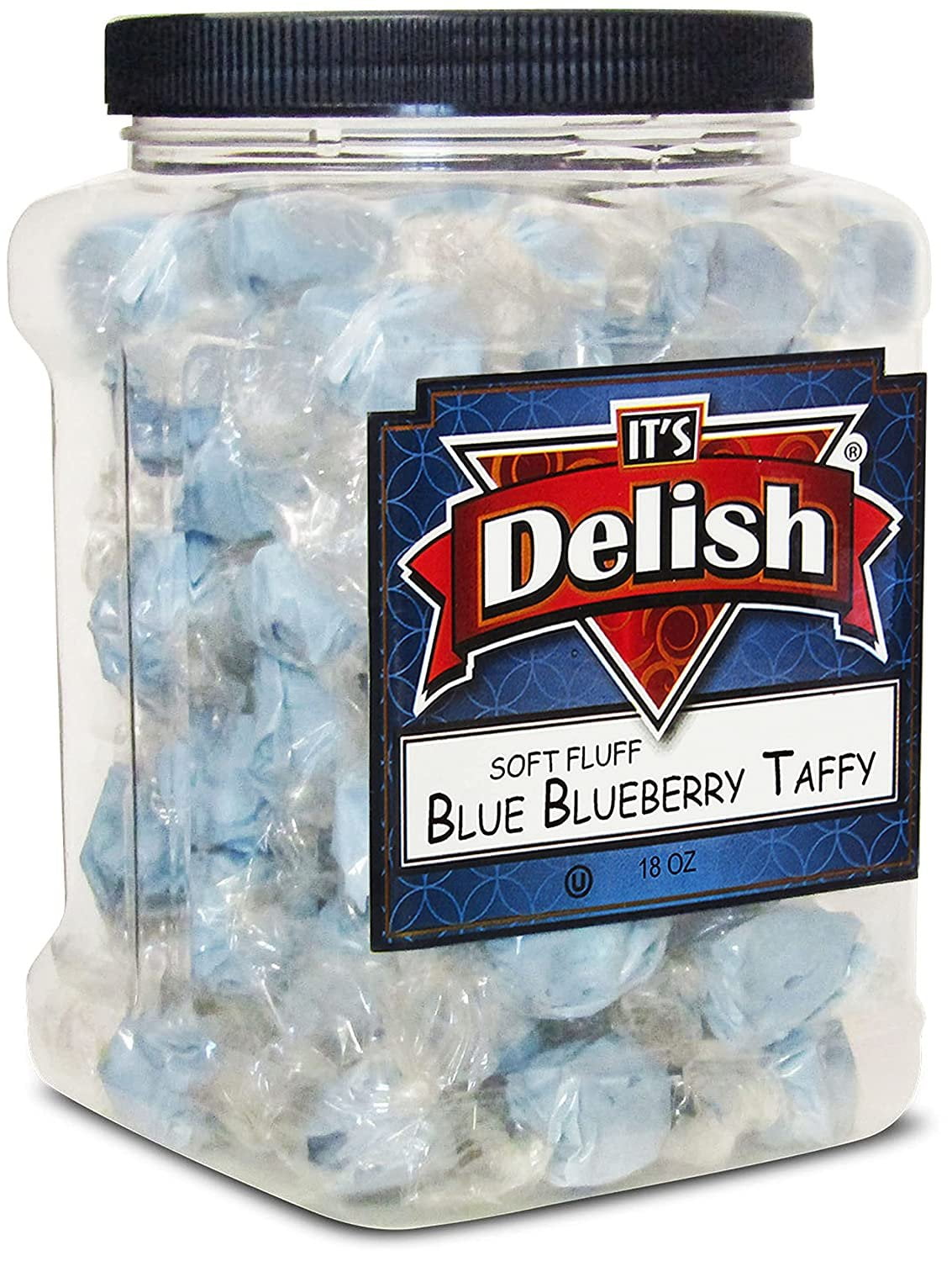 Blue Blueberry Flavored Taffy by Its Delish, 18 OZ Jumbo Container