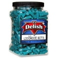 thumbnail image 1 of Blue Blueberry Licorice Bits by Its Delish, 2.5 LBS 40 Oz Jumbo Container Jar  Original Style Chewy Blue Blueberry Candy Twists  Great Gifts Party Sweets  Made in USA, Vegan, Kosher, 1 of 4
