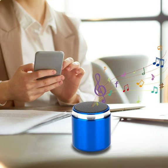 Blue-Bluetooth Speakers Wireless Aoujea 5.0 Version Bluetooth Speaker Outdoor Mini Speaker Portable Metal Gift Battery Capacity 500mah Wireless Bluetooth Up to 65% off
