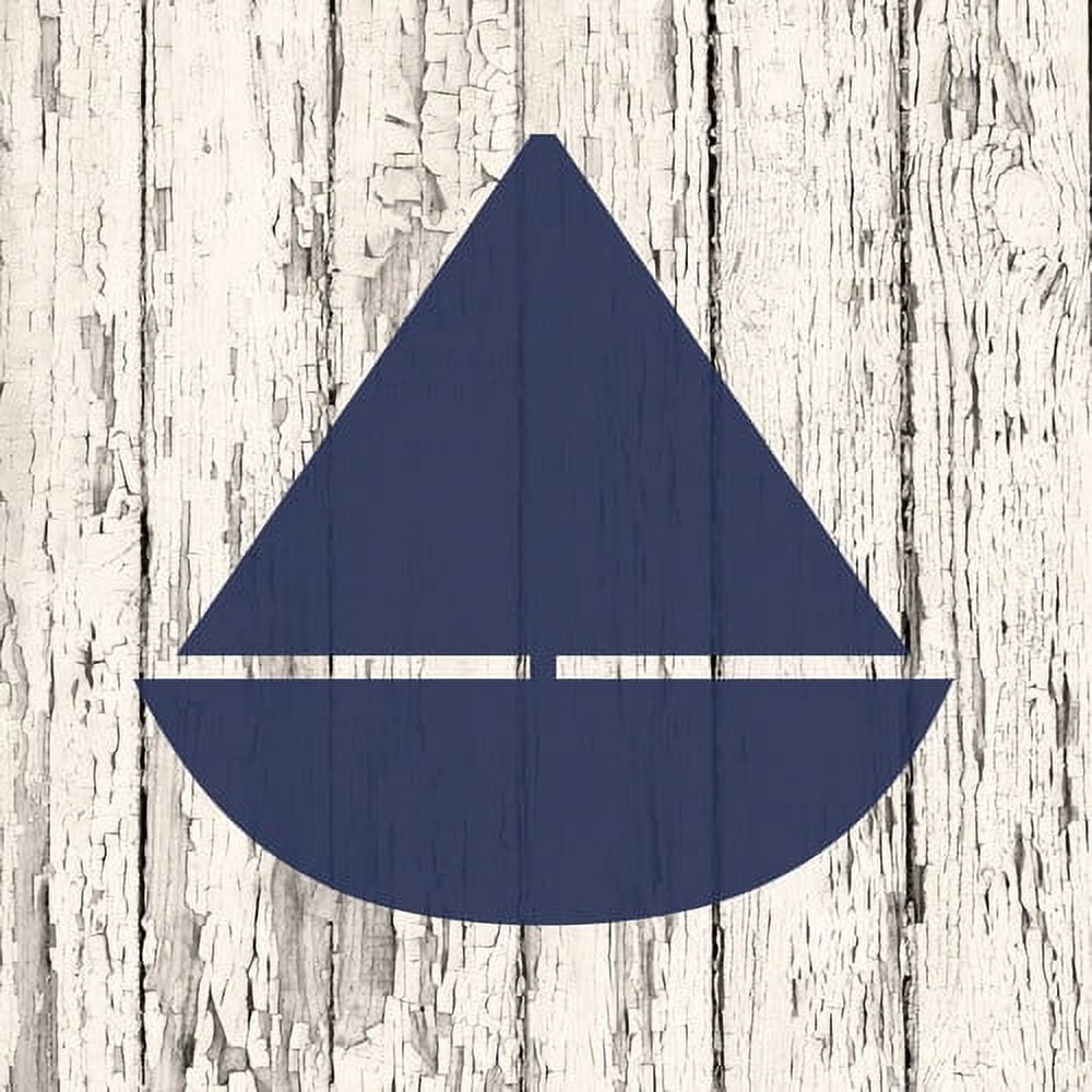 Blue Boat Multicolor Canvas Print 20" x 20"