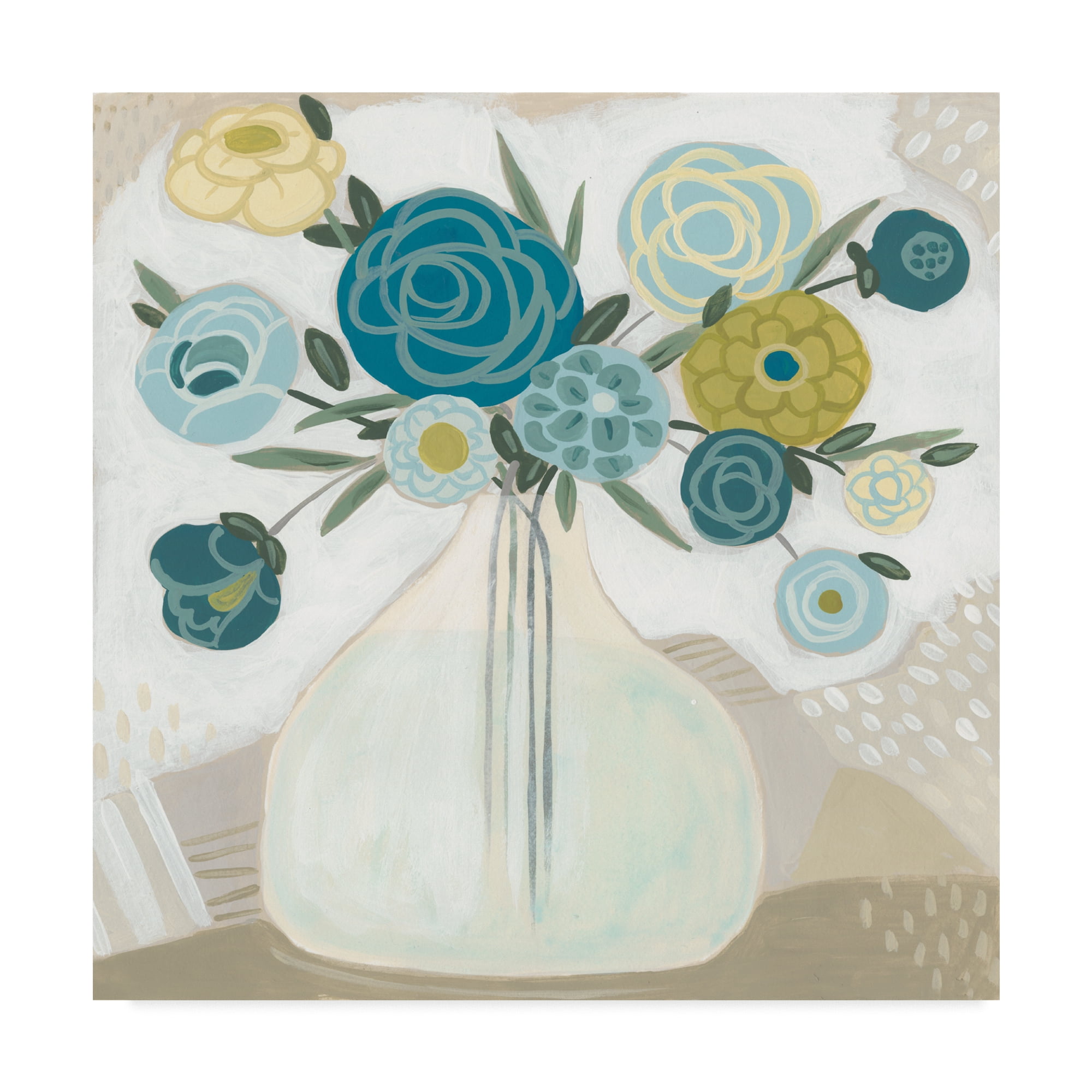 Blue Bohemian Bouquet II' Canvas Art by June Erica Vess