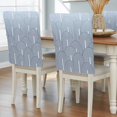 thumbnail image 1 of Blue Bohemian Dining Chair Back Cover Only, Abstract Stripes Texture Geometric Pattern Set of 8 Chair Back Covers, Removable Washable for Dining Room, Banquet & Holiday Decoration, 1 of 9