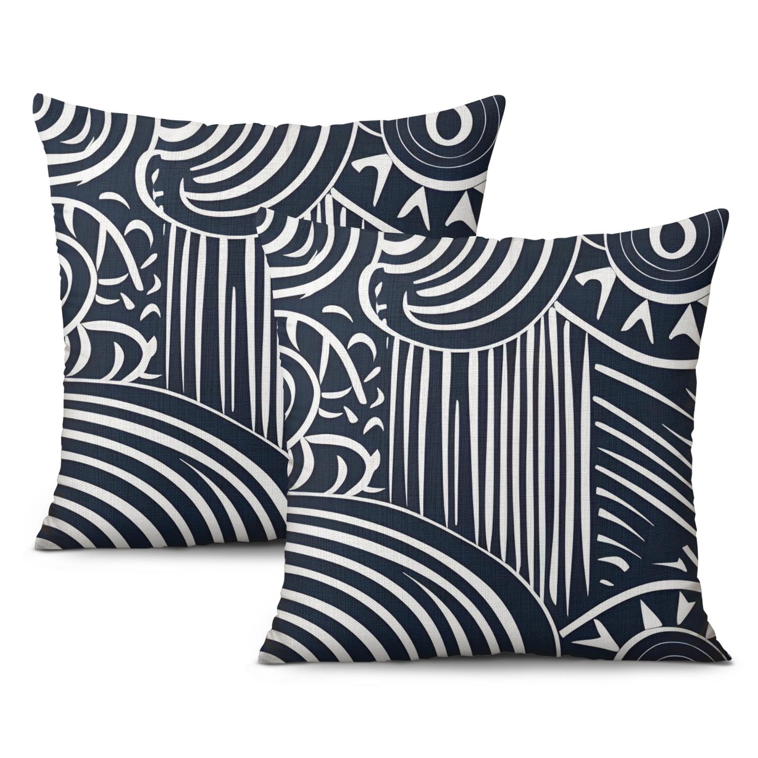 Curated visual reference: Clean Line Throw Pillows Reference: Blue Bohemian Geometric Lines Throw Pillow Covers 16 X16 Set