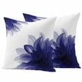 thumbnail image 1 of Blue Bohemian Outdoor Waterproof Pillow Covers, Boho Modern Floral Abstract Ombre White Decorative Square Throw Pillowcase Sofa Cushion Sham for Patio/Couch/Chair, 18"x18" 2 Pack, 1 of 8