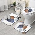 thumbnail image 1 of Blue Boho Abstract and Plant Pattern Bathroom Rugs Sets 3 Piece,Toilet Cover Set,Absorbent Non Slip Bathroom Mats Sets with U-Shaped Contour Rug Toilet Rug Set, 1 of 5