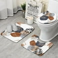 thumbnail image 1 of Blue Boho Abstract and Plant Pattern Bathroom Rugs Sets 3 Piece,Toilet Cover Set,Absorbent Non Slip Bathroom Mats Sets with U-Shaped Contour Rug Toilet Rug Set, 1 of 5