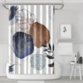 thumbnail image 1 of Blue Boho Abstract and Plant Pattern Shower Curtain 72"x72" ,Bathroom Decorative Shower Curtains Set with 12 Hooks,Modern Waterproof Washable Shower Curtain, 1 of 6