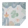 thumbnail image 1 of Blue Boho Abstract and Plant Pattern Square Tablecloth,Waterproof Square Table Cover,Wipeable Spillproof Washable Table Cover for Home Kitchen Party Decor 42"X42"(107x107cm), 1 of 6
