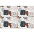 thumbnail image 1 of Blue Boho Abstract and Plant Pattern Summer Placemats Table Placemats Set Of 4-Linen Kitchen Washable Placemats Table Mats 11.8"x17.7"Non-Slip Heat Resistant, 1 of 6