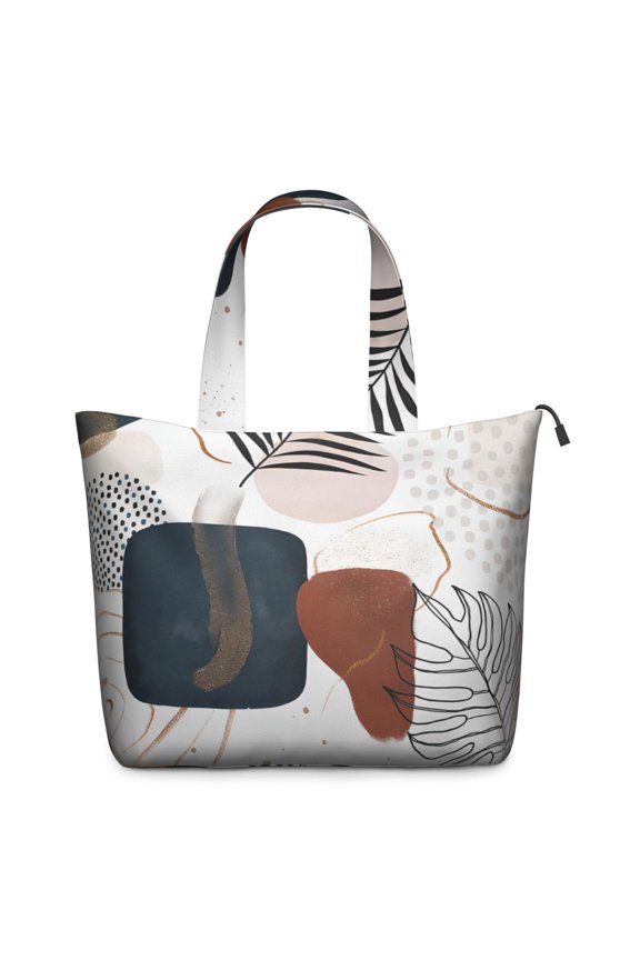 Blue Boho Abstract and Plant Pattern Travel Tote Bags for Women Carry On,Large Weekender Bags for Women Travel,Multi Functional Duffle Bag for Work,Shopping,Sports