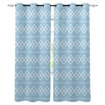 thumbnail image 1 of Blue Boho Blackout Curtains for Bedroom, Vintage Ethnic Tribe Abstract Art Geometric Thermal Insulated Kitchen Drapes with Grommets, Light Blocking Window Treatment, 2 Panels 52" x 54", 1 of 7