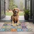 thumbnail image 1 of Blue Boho Bohemia Floral Geometric Pattern Door Rugs,Washable Non Slip Door Mats Indoor,Decorative Door Mats,Entry Mat Indoor for Entrance,Bedroom,Kitchen,Bathroom,20"x32", 1 of 6