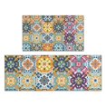 thumbnail image 1 of Blue Boho Bohemia Floral Geometric Pattern Kitchen Rugs Sets Of 2,Anti Fatigue Kitchen Mat Rugs Non Slip Washable,Decorative Kitchen Floor Mats for Kitchen,Sink,Laundry,17"x30"+17"x47", 1 of 7