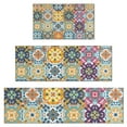 thumbnail image 1 of Blue Boho Bohemia Floral Geometric Pattern Kitchen Rugs Sets Of 3,Kitchen Runner Rugs Non Skid Washable,Decorative Kitchen Floor Mats for Kitchen,Sink,Laundry,17"x30"+ 17"x47" + 17"x59", 1 of 6