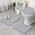 thumbnail image 1 of Blue Boho Bohemia Rainbow Hearts Pattern Bathroom Rugs Sets 3 Piece,Toilet Cover Set,Absorbent Non Slip Bathroom Mats Sets with U-Shaped Contour Rug Toilet Rug Set, 1 of 5