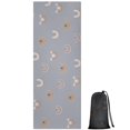 thumbnail image 1 of Blue Boho Bohemia Rainbow Hearts Pattern Hot Yoga Mat Towel Non Slip for Hot Yoga - Quick-Drying Yoga Mat Cover with 4 Corner Pockets with Travel Bag - Hot Yoga Towel Non Slip 70"x26", 1 of 6