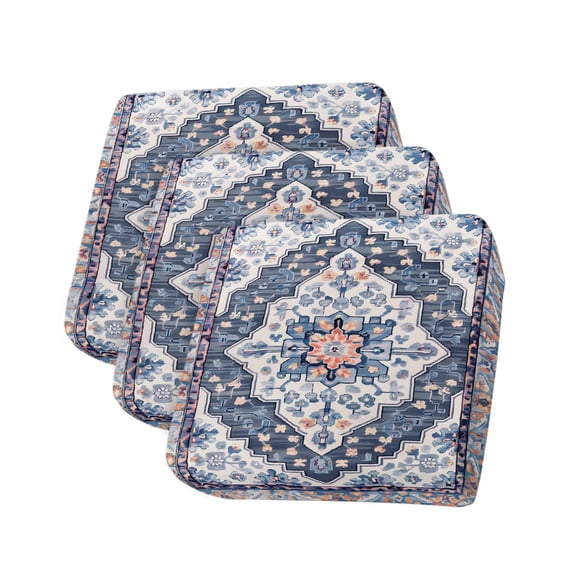 Blue Boho Couch Cushion Covers Stretch, Washable Sofa Seat Covers Individual Seat Cushion Sofa Slipcovers Ethnic Geometric Middle Century Art Couch Cover Furniture Protector S-3PCS